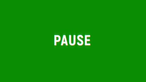 Pause pixel text animation with glitch effect on black background Stock Footage 313451677