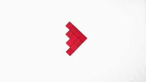 Pause sign is converted to a play sign, stop motion, animation. Stock Footage 146157820
