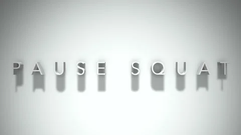 Pause squat 3D title animation with shadows on a white background Stock Footage 297267643