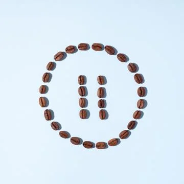 Pause symbol made from coffee beans Foto stock