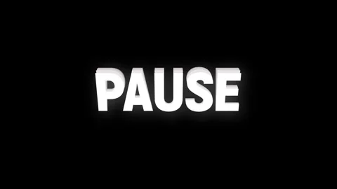 Pause text animation with vertically word rotating effect. paused streaming.. Stock Footage 313527902
