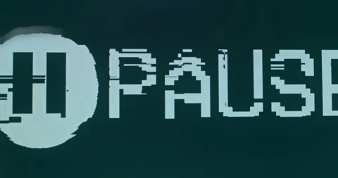 Pause text with pause sign, glitch effect Vídeo Stock 310842042