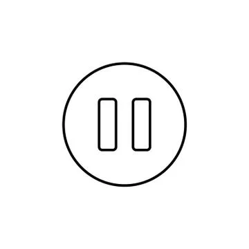 Pause vector line icon black on white background Stock Illustration