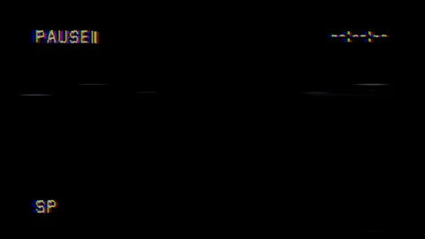 Pause VHS video tape animation, glitch style on black background. 4K Video.	 Stock Footage 316393406