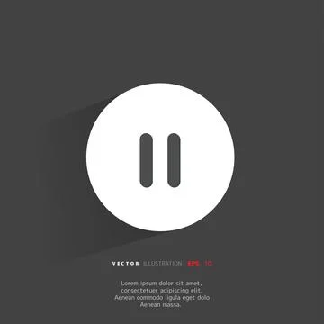 Pause web icon, flat design Stock Illustration