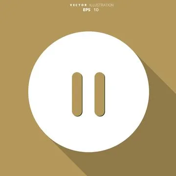 Pause web icon, flat design Stock Illustration
