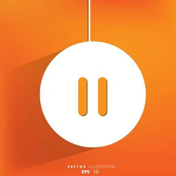 Pause web icon, flat design Stock Illustration