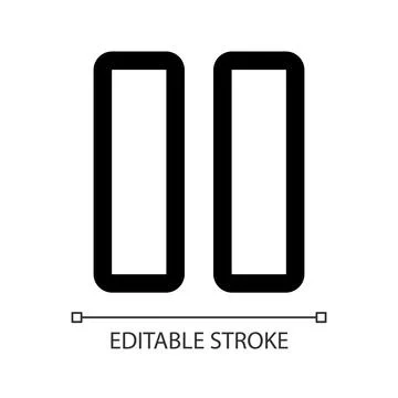 Pause white linear ui icon Stock Illustration
