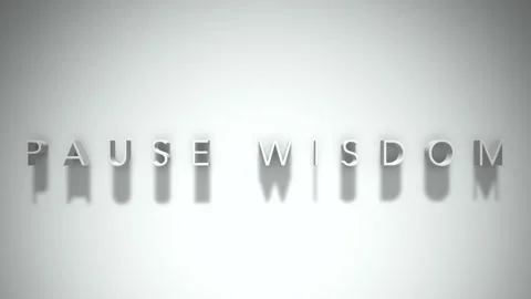 Pause wisdom 3D title animation white text on a white background Stock Footage 299378849