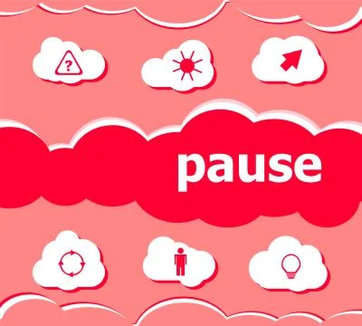 Pause word on digital background. Time concept Stock Illustration