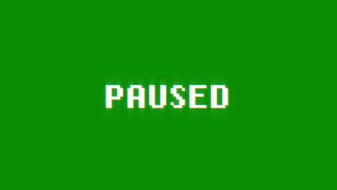 Paused 8-bit text pixel dynamic glitch animation video game effect Stock Footage 313076135
