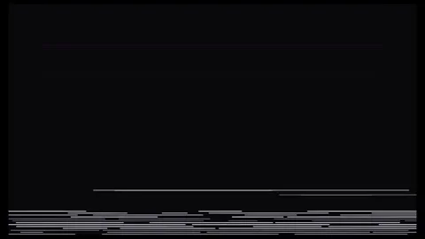 Pausing VHS screen with analog noise and horizontal static glitch on black Stock Footage 345658577