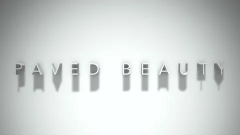 Paved beauty 3D title animation white text on a white background Stock Footage 299749415