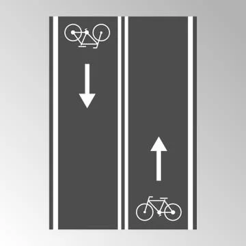 Paved path for running and Cycling with the direction of motion.. Stock Illustration