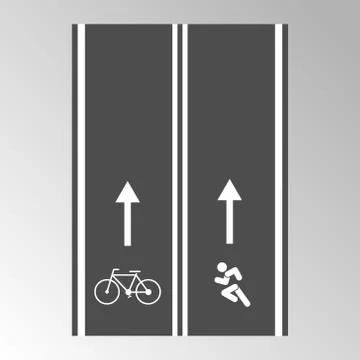 Paved path for running and Cycling with the direction of motion. Stock Illustration