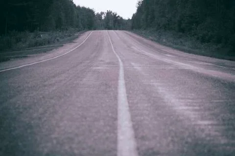 Paved road from a low angle Foto stock
