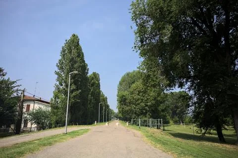 Paved trail in a park Stock Photos