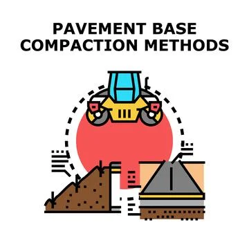 Pavement base compaction methods for road construction イラスト素材