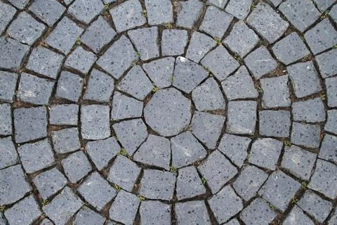 Pavement Circle Pattern Closeup Stock Photos