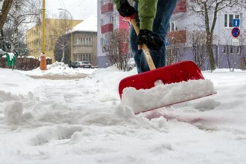 Pavement cleaning from snow Stock Photos