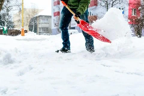 Pavement cleaning from snow Stock Photos