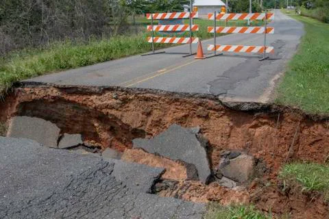 Pavement Collapse Stock Photos