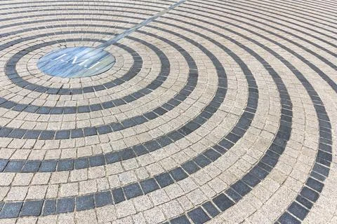 Pavement with concentric pattern Close-up of pavement with concentric patt... Stock Photos