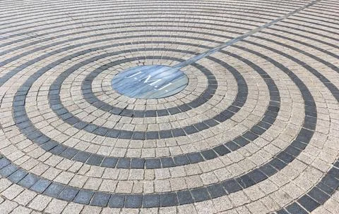 Pavement with concentric pattern Close-up of pavement with concentric patt... Foto stock