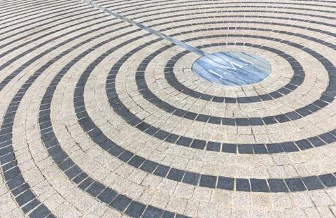 Pavement with concentric pattern Foto stock