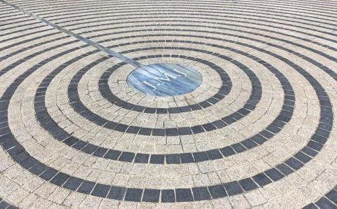 Pavement with concentric pattern Foto stock