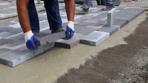Pavement construction Stock Footage 98957890