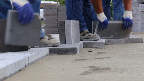 Pavement Construction Works Stock Footage 98958297