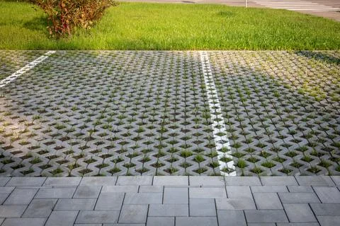 Pavement with design elements in the shape of a diamond Stock Photos