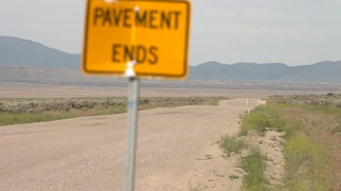 Pavement ends sign Video stock 89778588