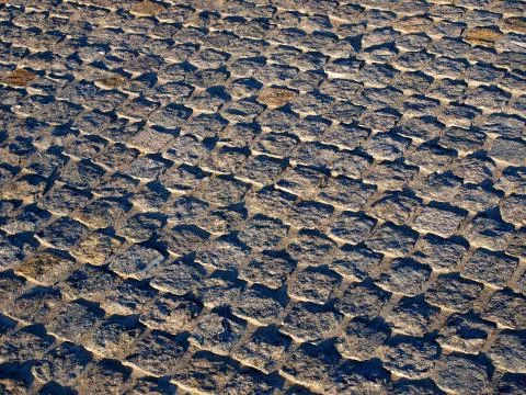 Pavement of granite slabs Stock Photos