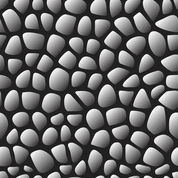 Pavement from gray pebbles seamless pattern. Geometric decorative mosaic of Stock Illustration
