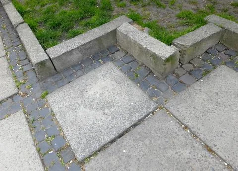 Pavement Joints and Causeway Layout in a Public Space During Daylight Hours Stock Photos