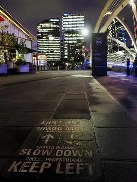 Pavement marked as Shared Pathway between Bikes and Pedestrians Stock-Fotos
