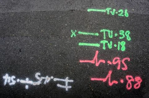 Pavement Markings Foto stock