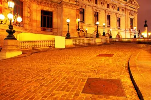 Pavement at Opera in Paris 스톡 사진