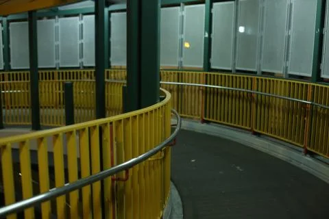 Pavement path on a bridge at night Stock Photos