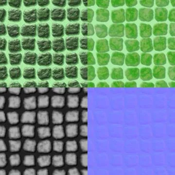 Pavement seamless generated texture (with diffuse, bump and normal map) Stock Illustration