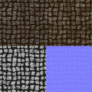 Pavement seamless generated texture (with diffuse, bump and normal map) Stock Illustration