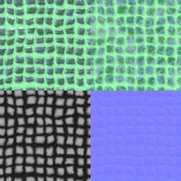 Pavement seamless generated texture (with diffuse, bump and normal map) Stock Illustration