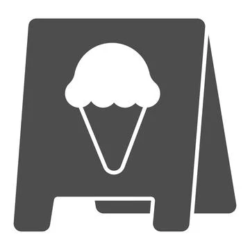 Pavement stand, ice cream solid icon, icecream concept, pavement stand vector Stockillustratie