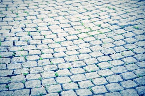 Pavement texture. Vintage stone bricks. Stock Photos