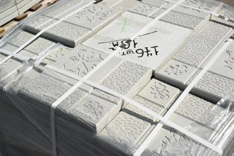 Pavement tile with pattern in the form of a leaf 스톡 사진