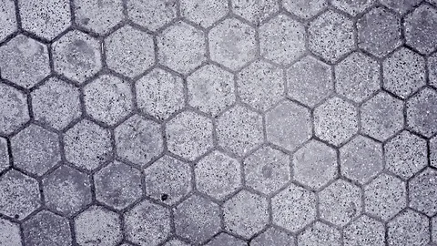 Pavement tile in the shape of a honeycomb Stock Footage 98467635