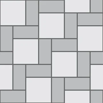 Pavement top view pattern, grey mosaic bricks Stock Illustration