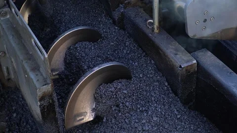 Paver or paving machine lay bitumen. Stock Footage 259056966